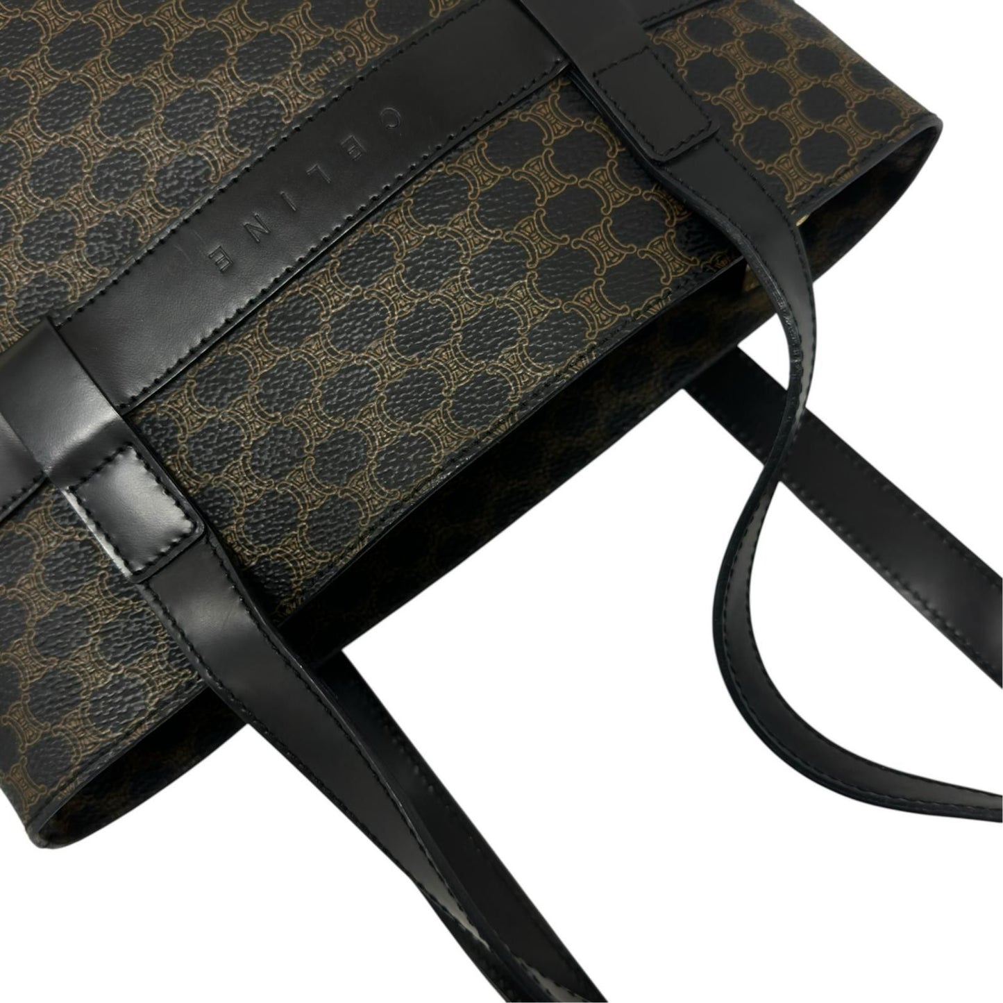 Celine Macadam Handbag Leather Black — view 6