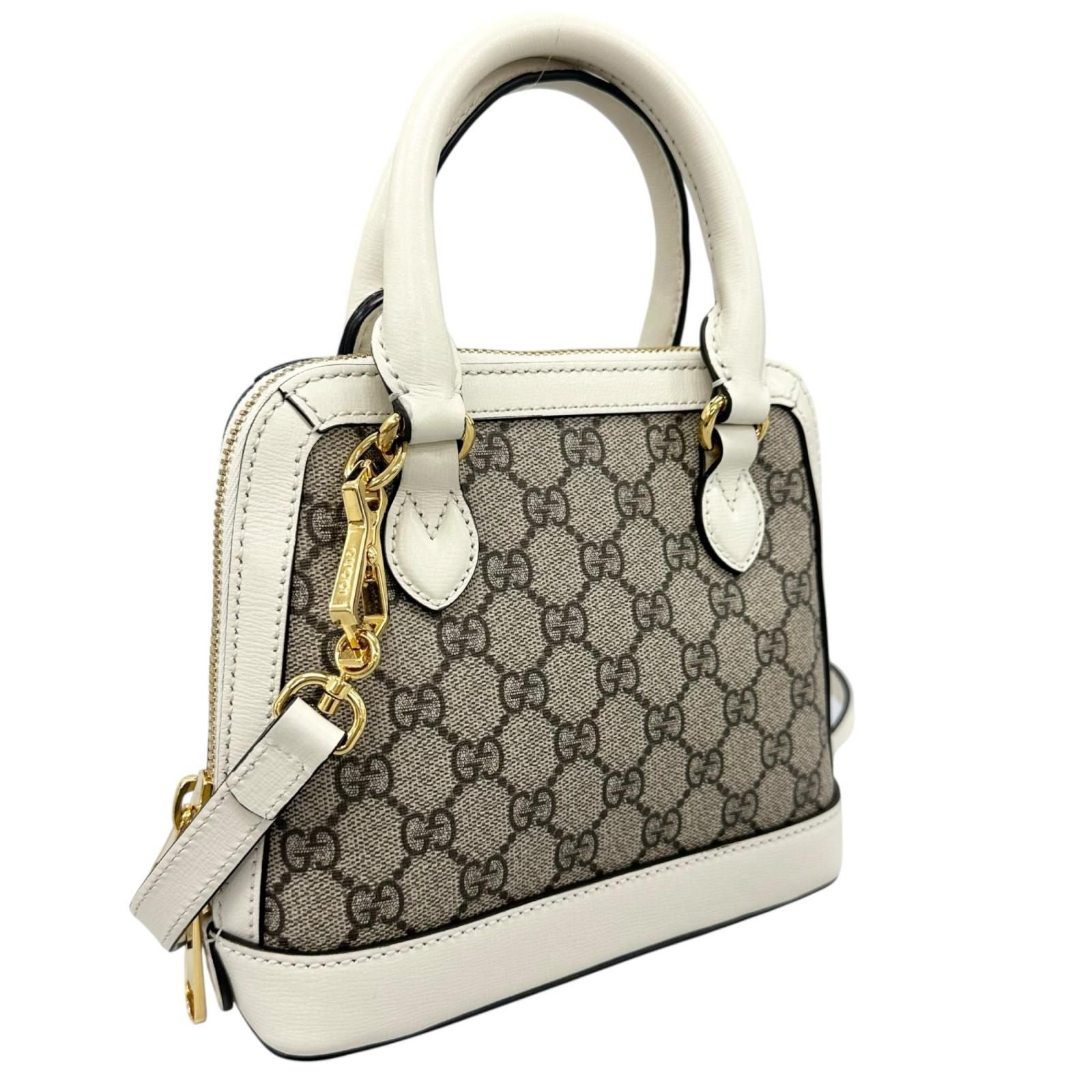 Gucci Horsebit 1955 Shoulder Bag GG Supreme Canvas Beige — view 3