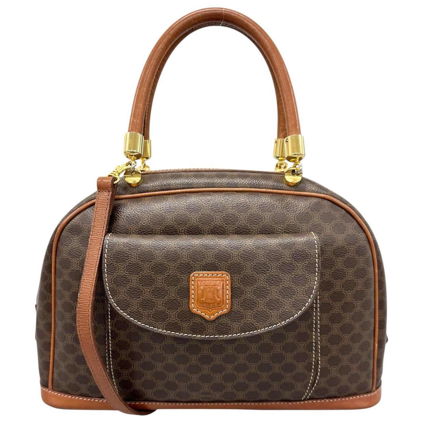 Celine Macadam Handbag Brown