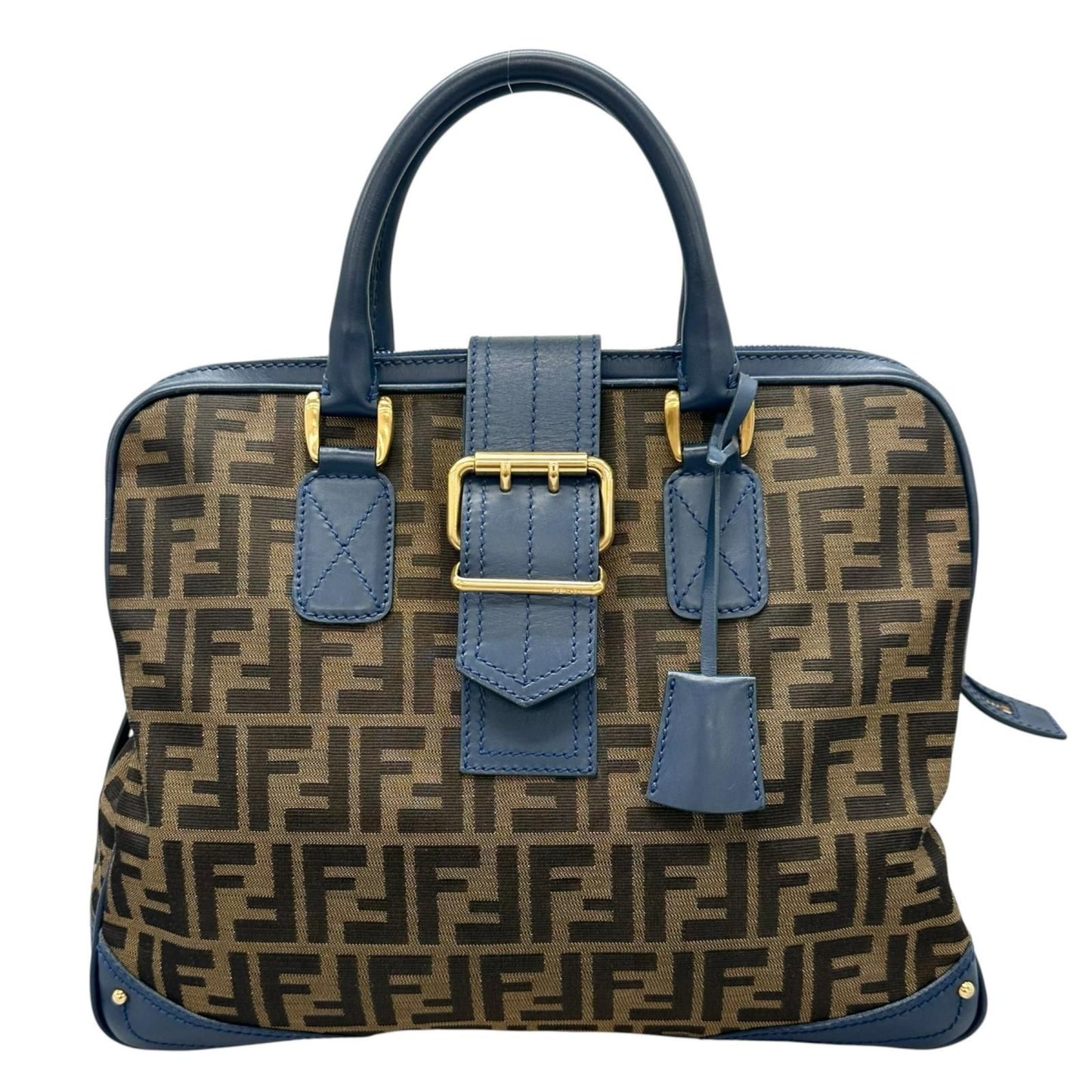 Fendi Zucca Handbag Canvas Leather Brown
