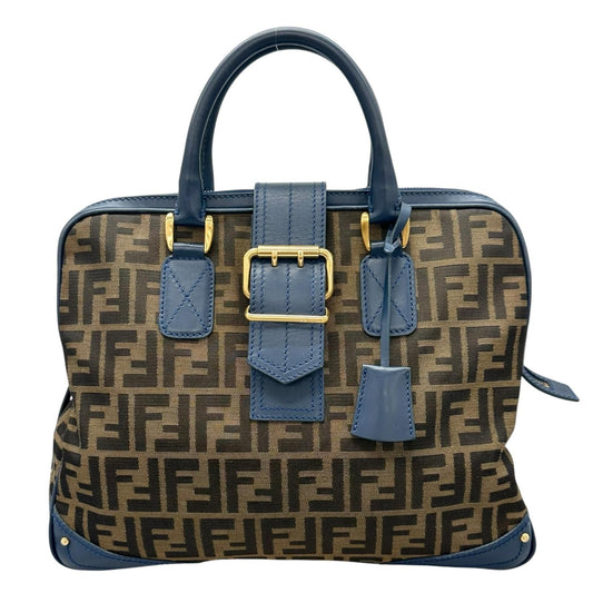 Fendi Zucca Handbag Canvas Leather Brown