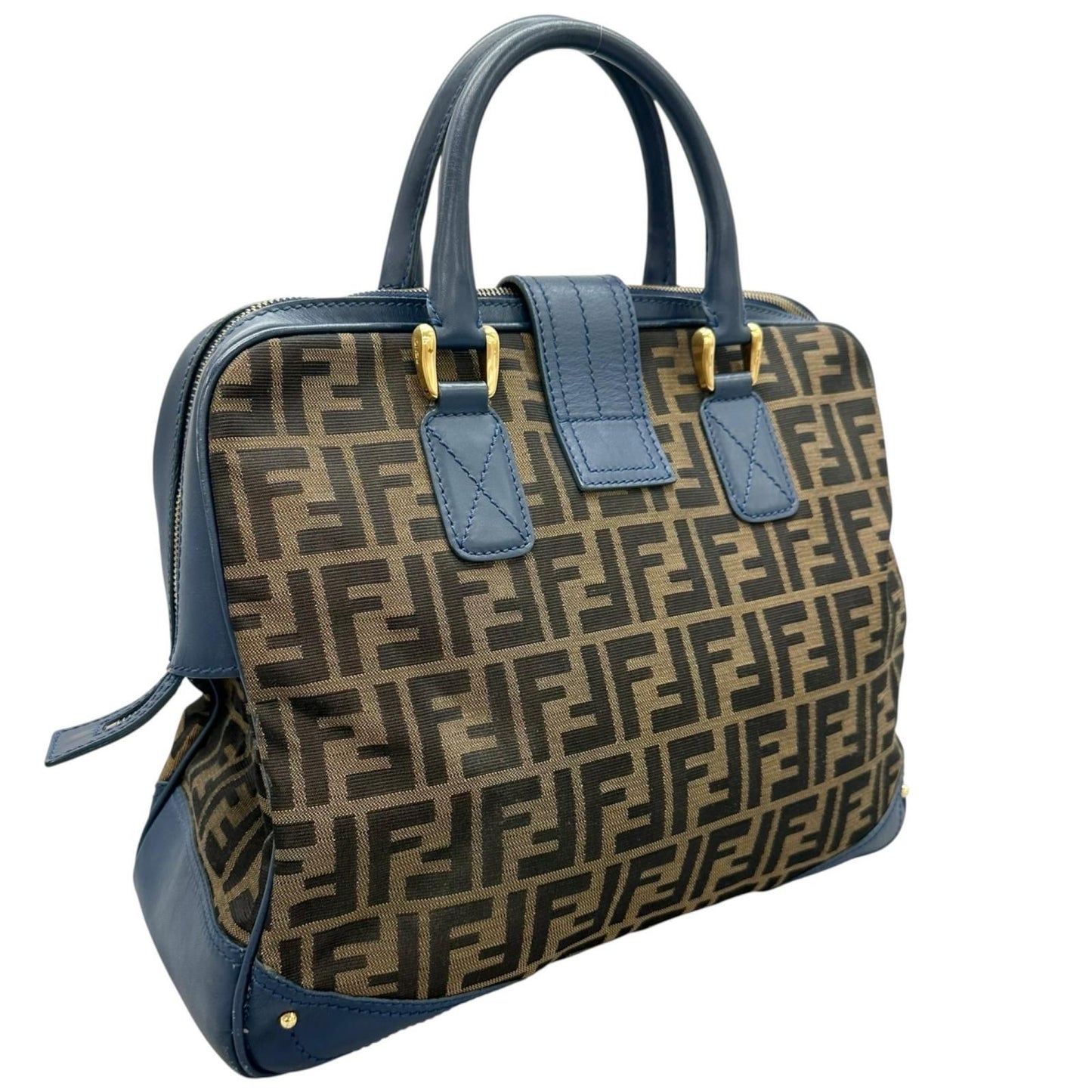 Fendi Zucca Handbag Canvas Leather Brown — view 3