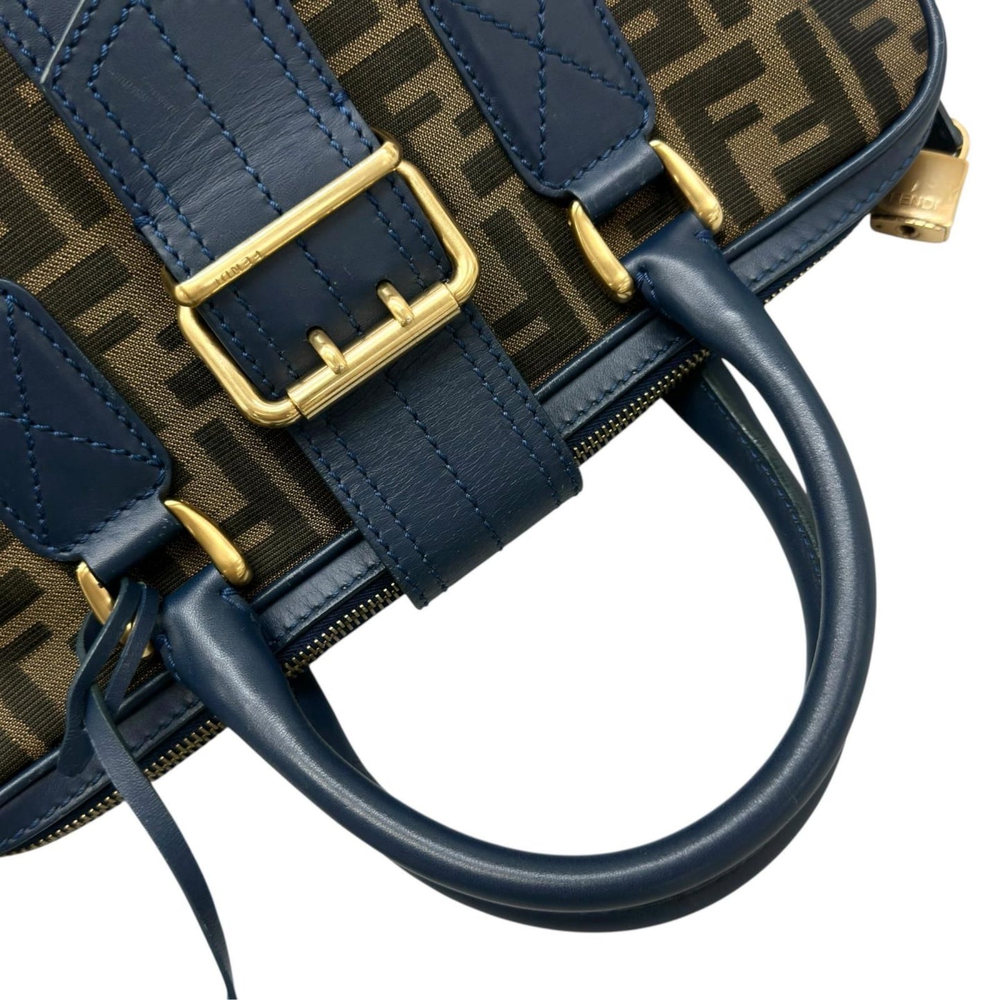Fendi Zucca Handbag Canvas Leather Brown — view 6