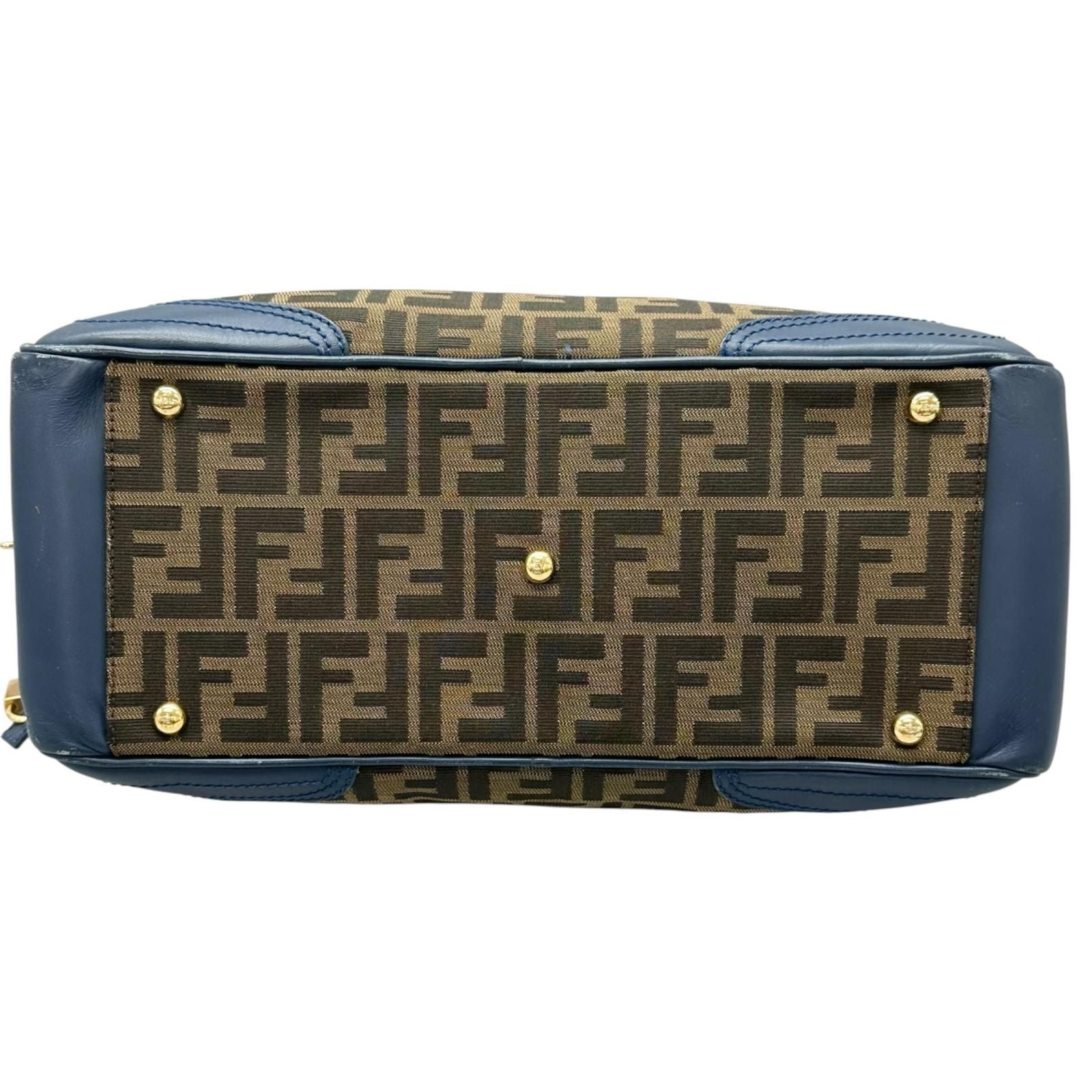 Fendi Zucca Handbag Canvas Leather Brown — view 4