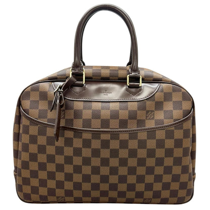 Louis Vuitton Deauville Handbag Damier Canvas Brown