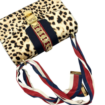 Gucci Sylvie Leopard Shoulder Bag Calf Hair Leather Multicolor — view 5