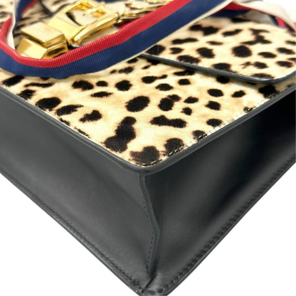Gucci Sylvie Leopard Shoulder Bag Calf Hair Leather Multicolor — view 8