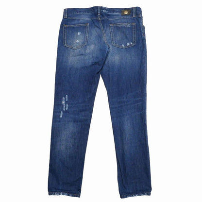 Dolce & Gabbana 10 Gold Denim Pants 52 Distressed Tapered Jeans