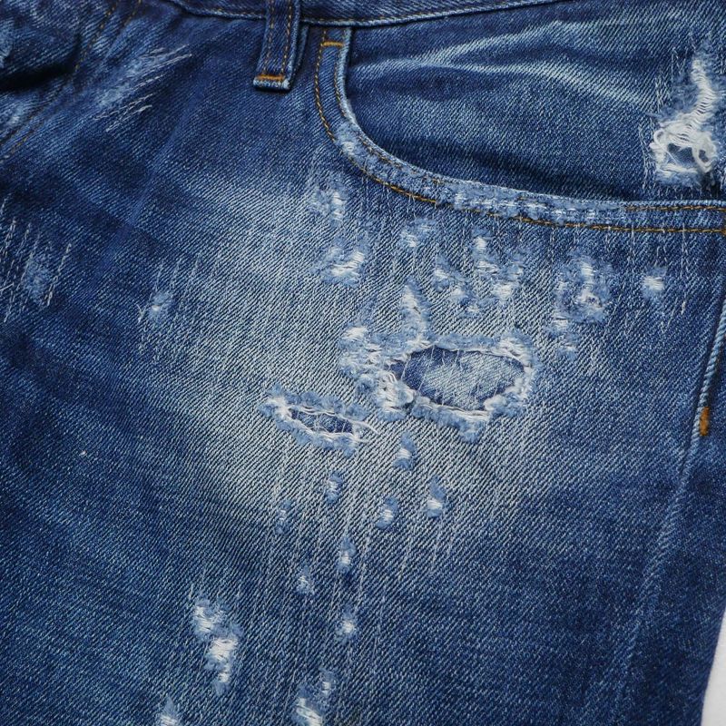 Dolce & Gabbana 10 Gold Denim Pants 52 Distressed Tapered Jeans