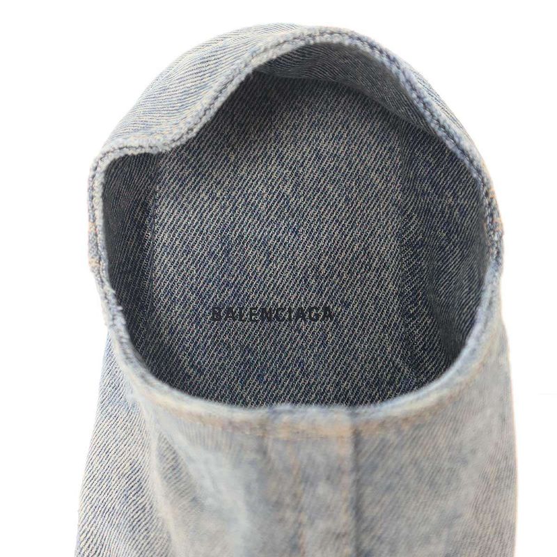 Balenciaga Denim Flat Mule Shoes Indigo 39