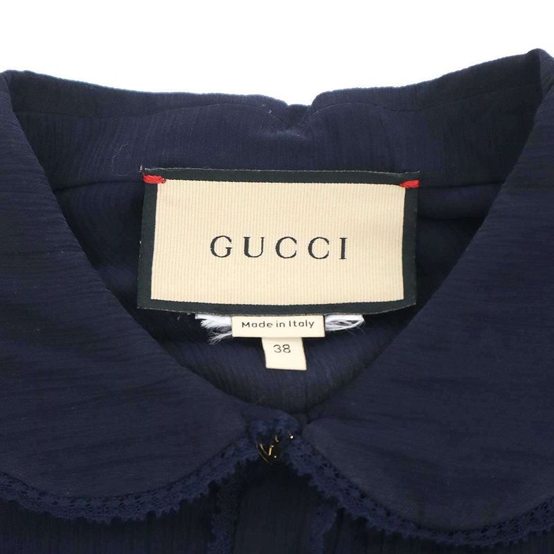 Gucci Chiffon Dress Navy 38