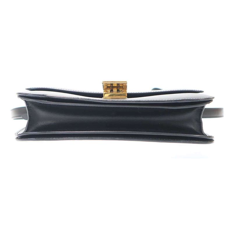Celine Classic Box Medium Box Leather Shoulder Bag Black