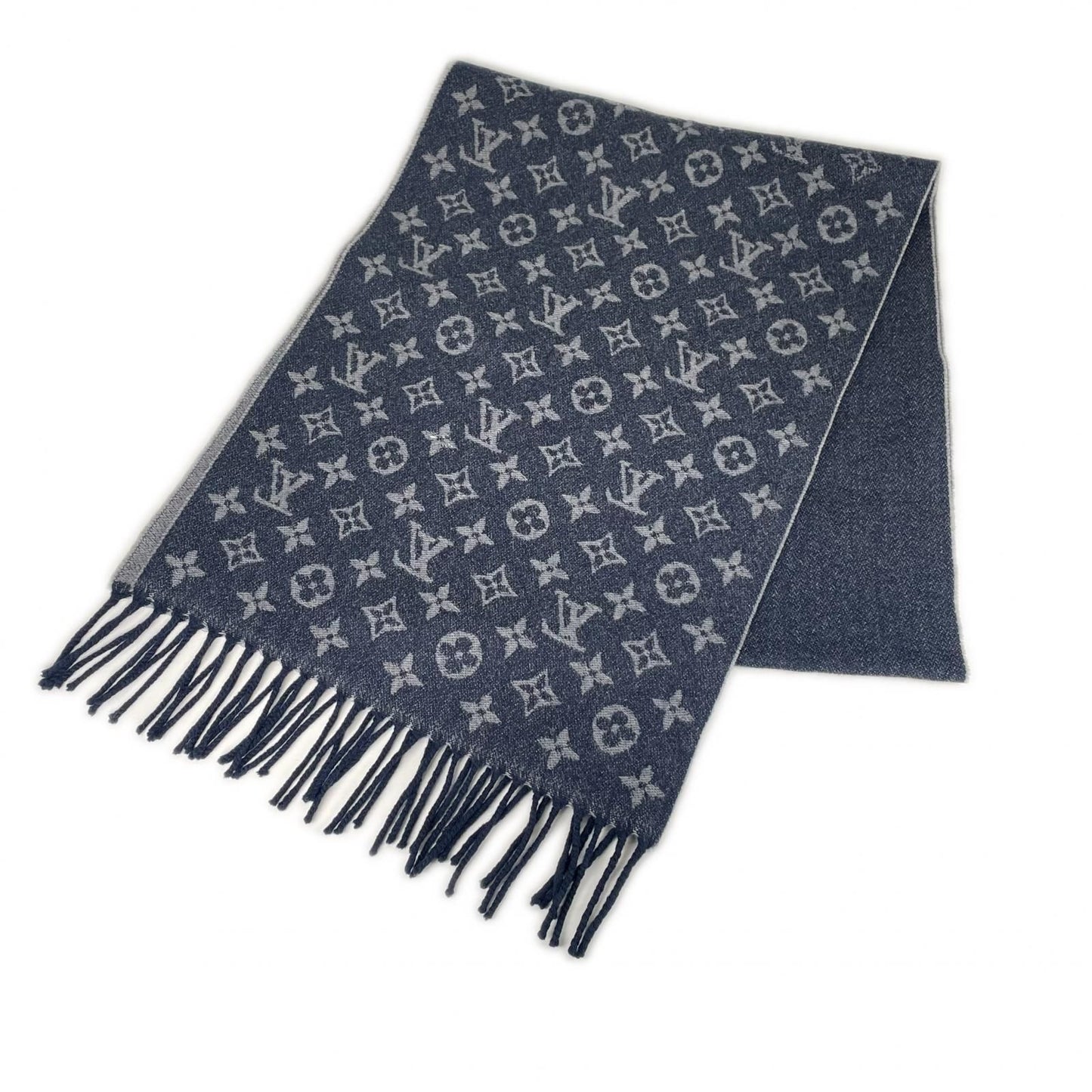 Louis Vuitton Etole AW Scarf Cashmere Wool Navy