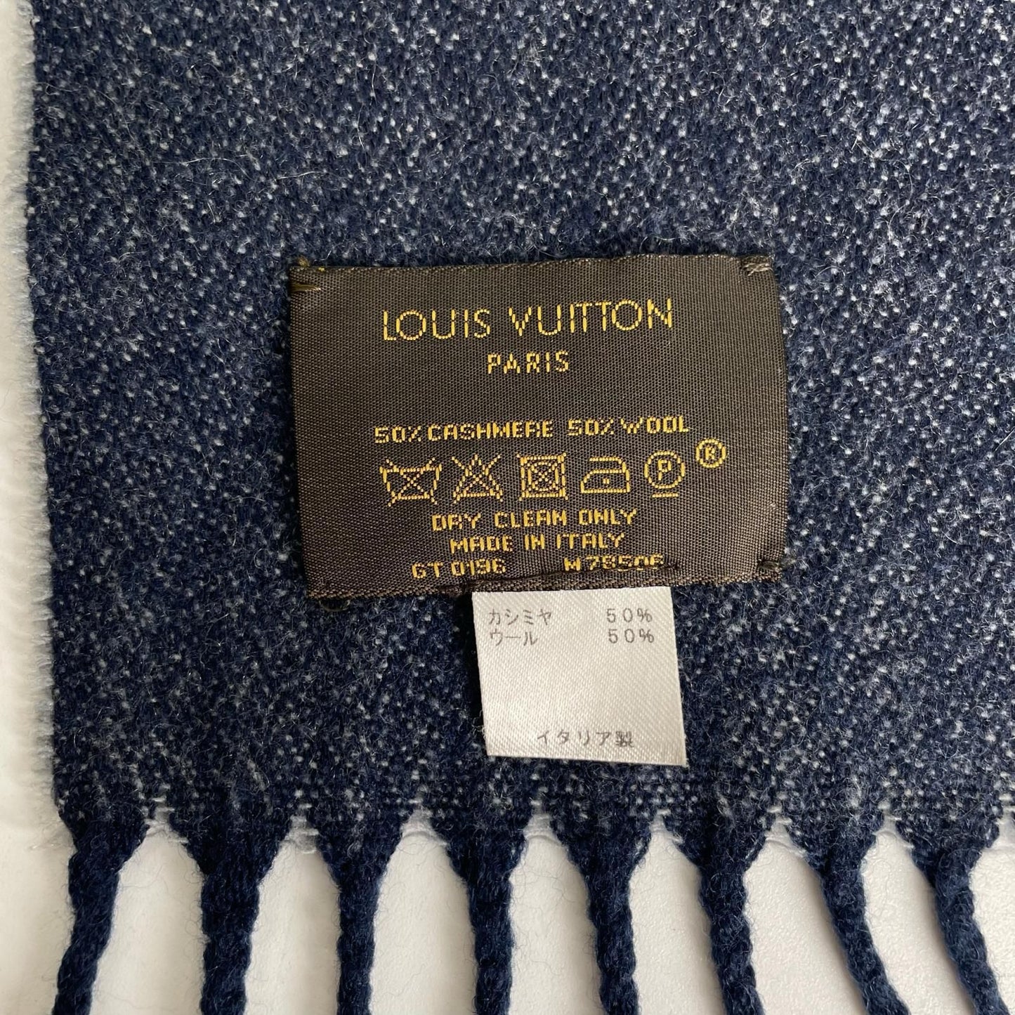 Louis Vuitton Etole AW Scarf Cashmere Wool Navy — view 6