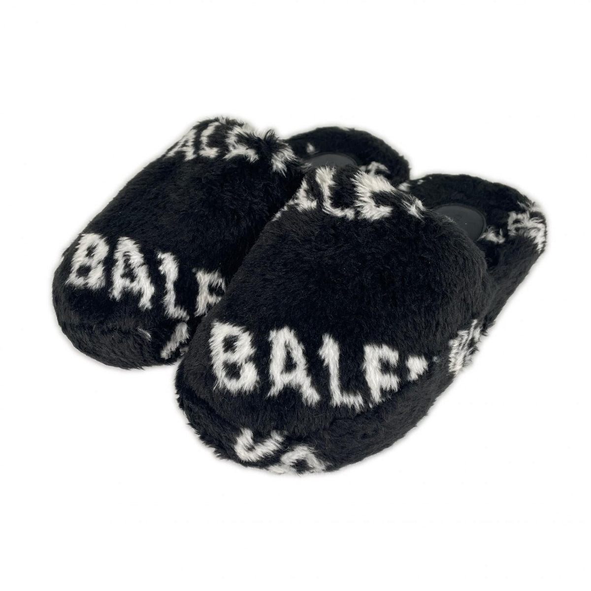 Balenciaga AW Sandals Faux Fur Black
