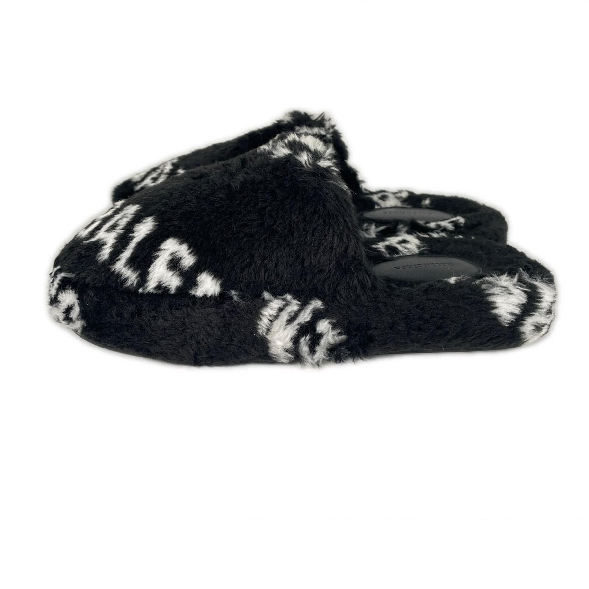 Balenciaga AW Sandals Faux Fur Black — view 3