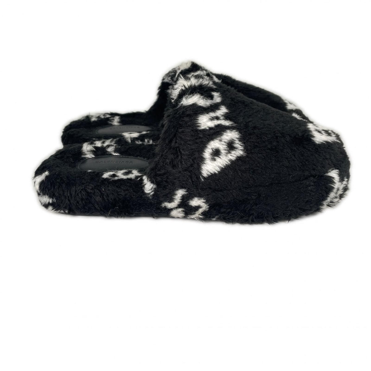 Balenciaga AW Sandals Faux Fur Black — view 4