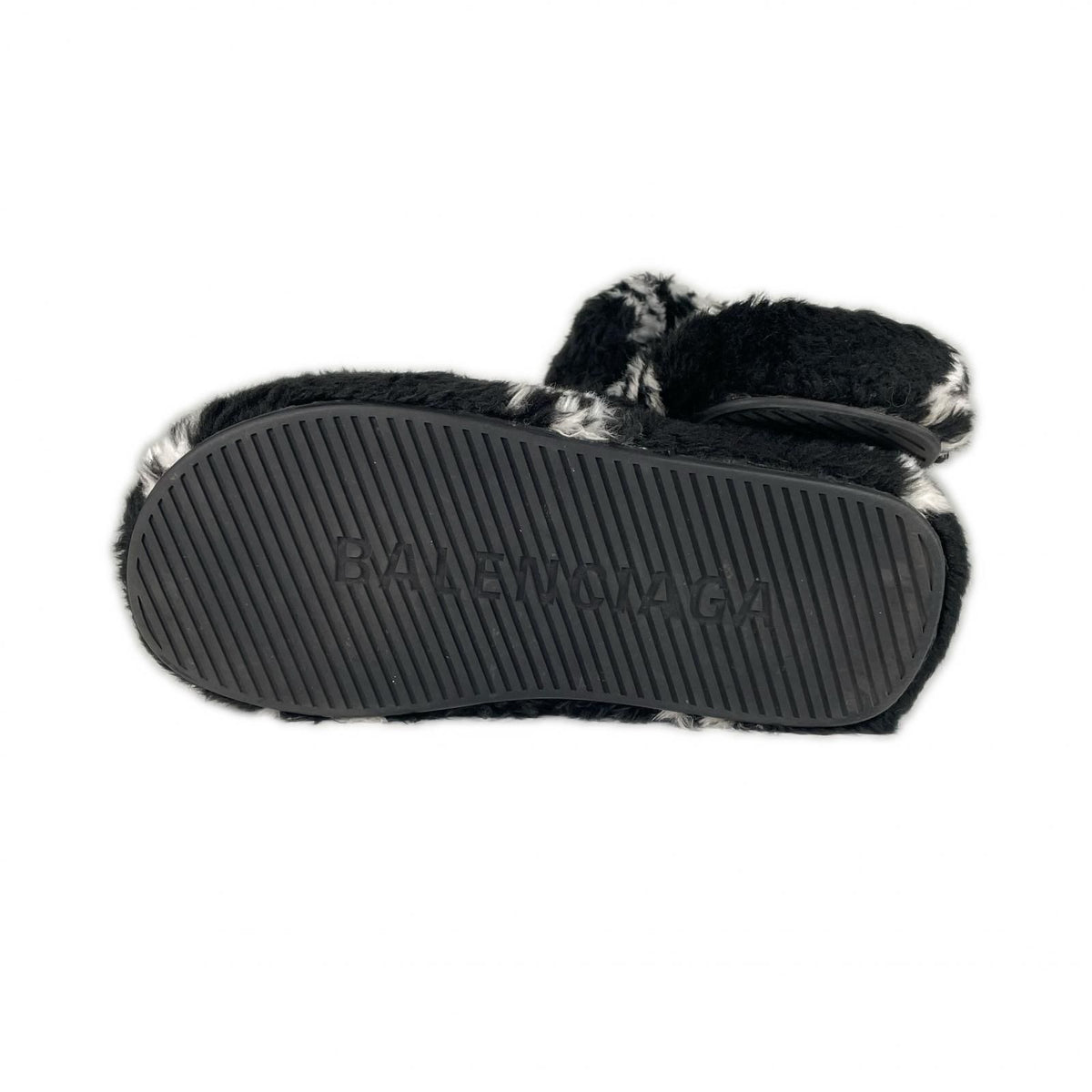 Balenciaga AW Sandals Faux Fur Black — view 7