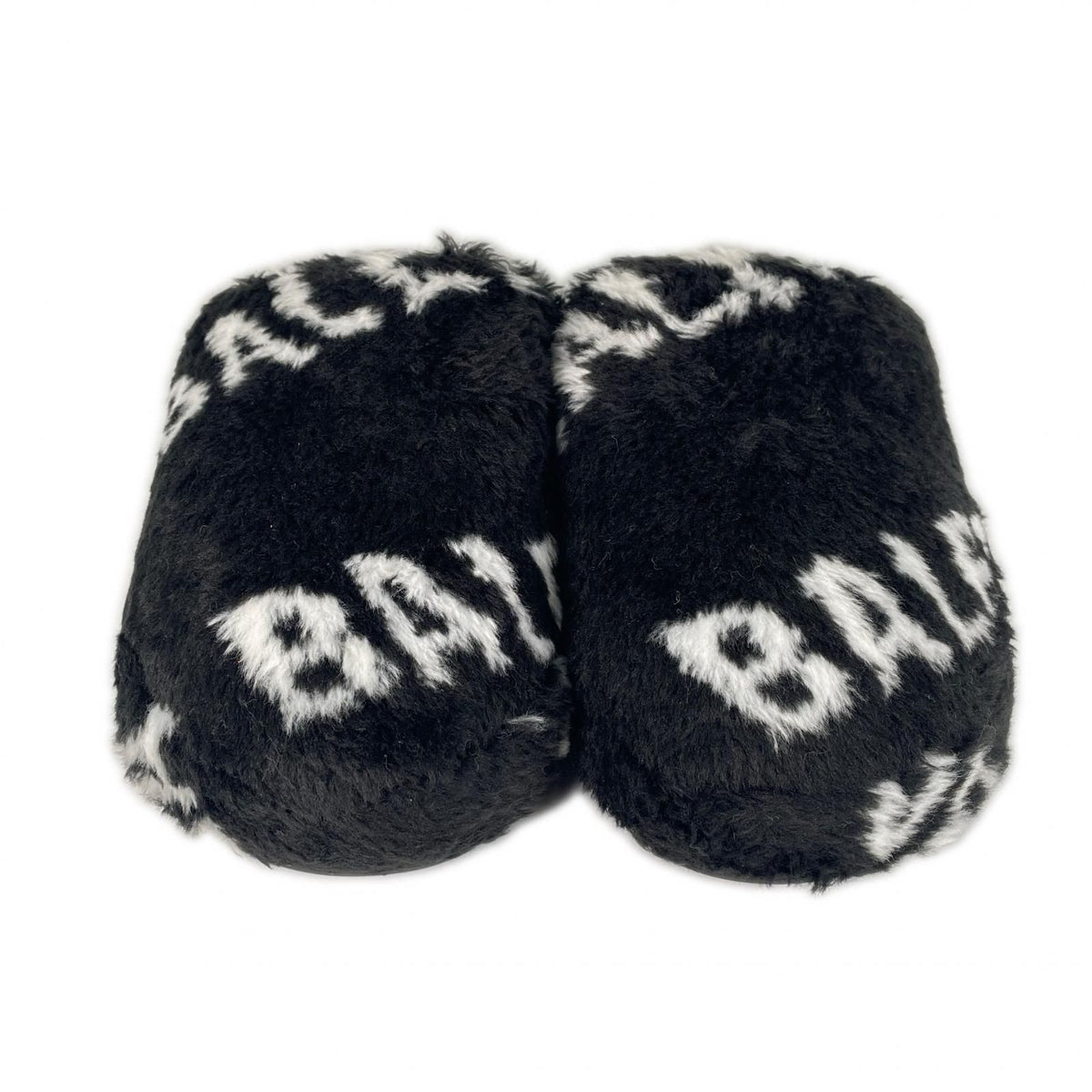 Balenciaga AW Sandals Faux Fur Black — view 2