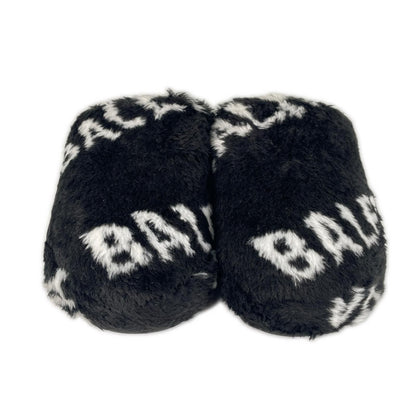 Balenciaga AW Sandals Faux Fur Black — view 2