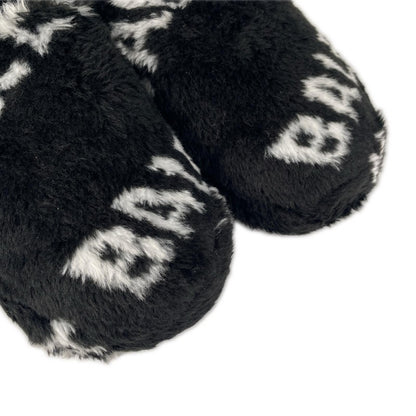 Balenciaga AW Sandals Faux Fur Black — view 6
