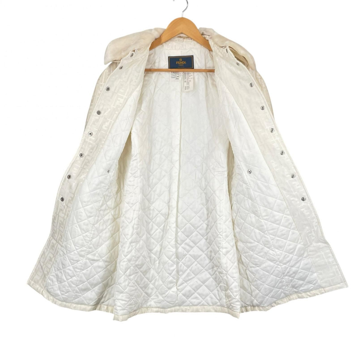 Fendi Zucca AW Coat Cotton Nylon White 44 — view 5