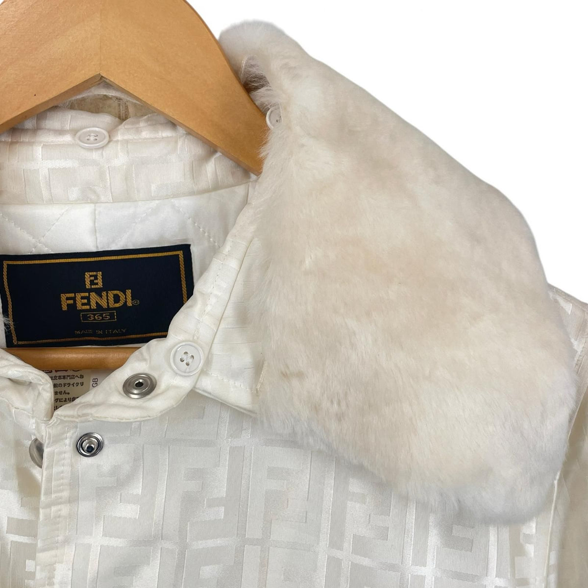 Fendi Zucca AW Coat Cotton Nylon White 44 — view 6