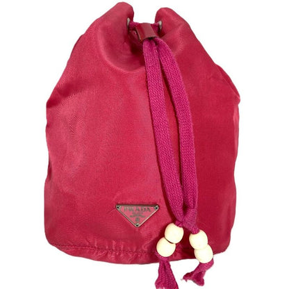 Prada Pouch Triangle Logo Nylon Pink