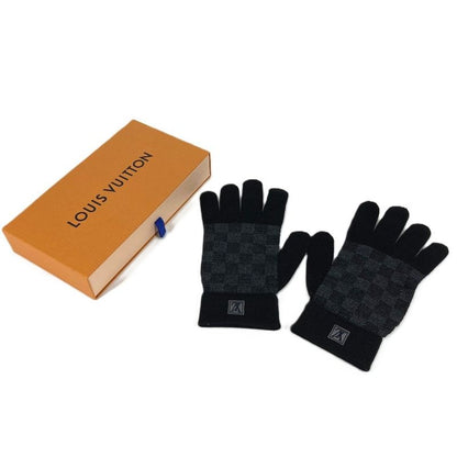 Louis Vuitton Gloves Gon Petit Damier Wool Black