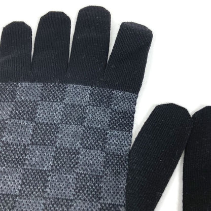 Louis Vuitton Gloves Gon Petit Damier Wool Black