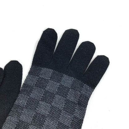Louis Vuitton Gloves Gon Petit Damier Wool Black