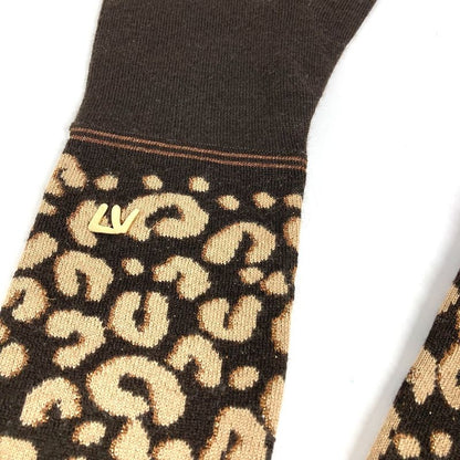 Louis Vuitton Gloves Gonmail Leopard Print Cashmere Brown