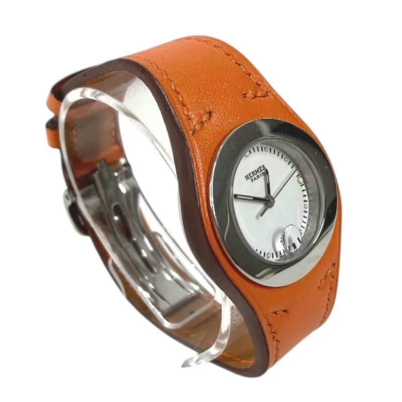 Hermes Watch Ahne Leather Orange