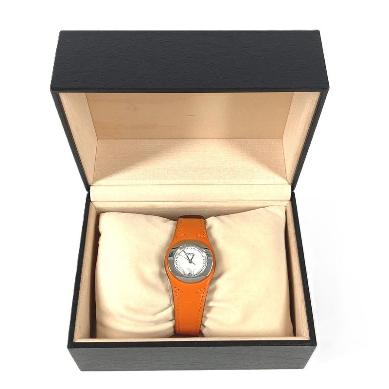 Hermes Watch Ahne Leather Orange
