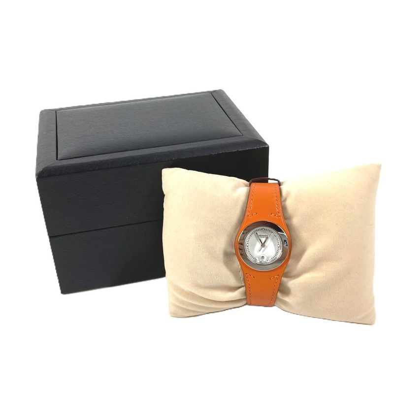 Hermes Watch Ahne Leather Orange