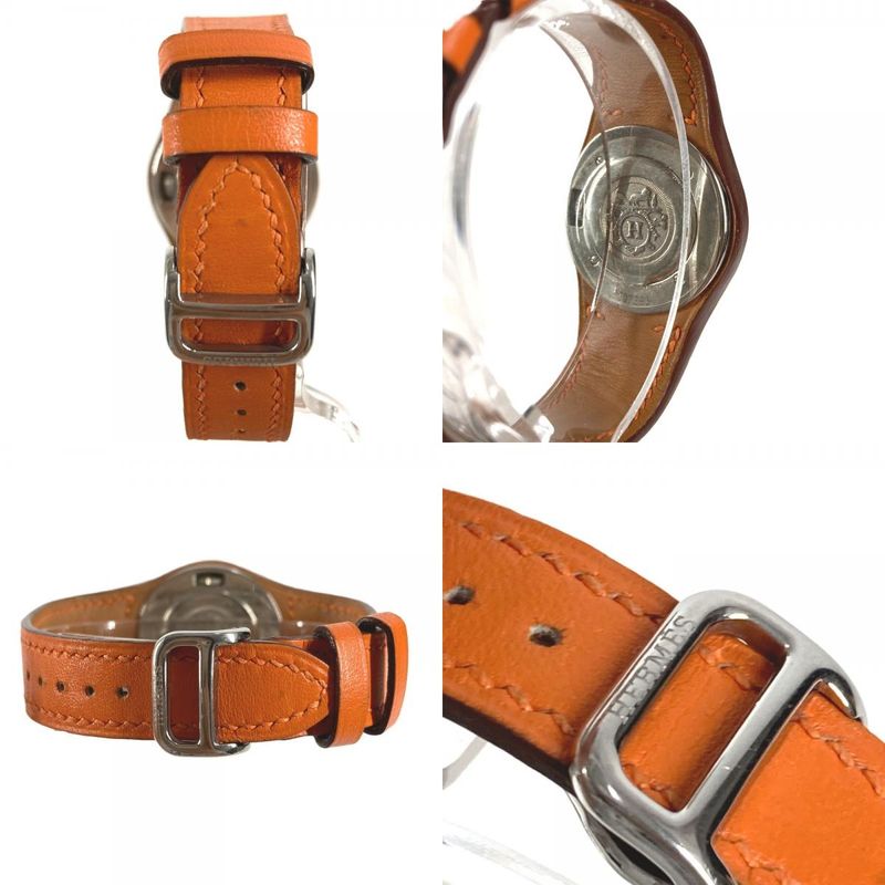 Hermes Watch Ahne Leather Orange