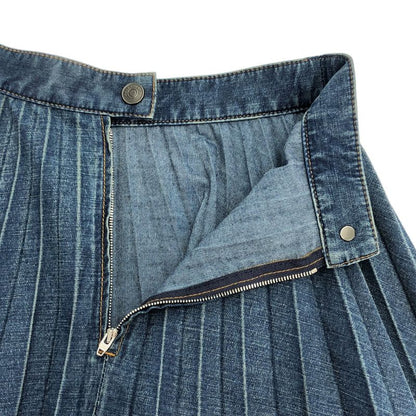 Balenciaga Pleated Denim Midi Skirt Indigo 34