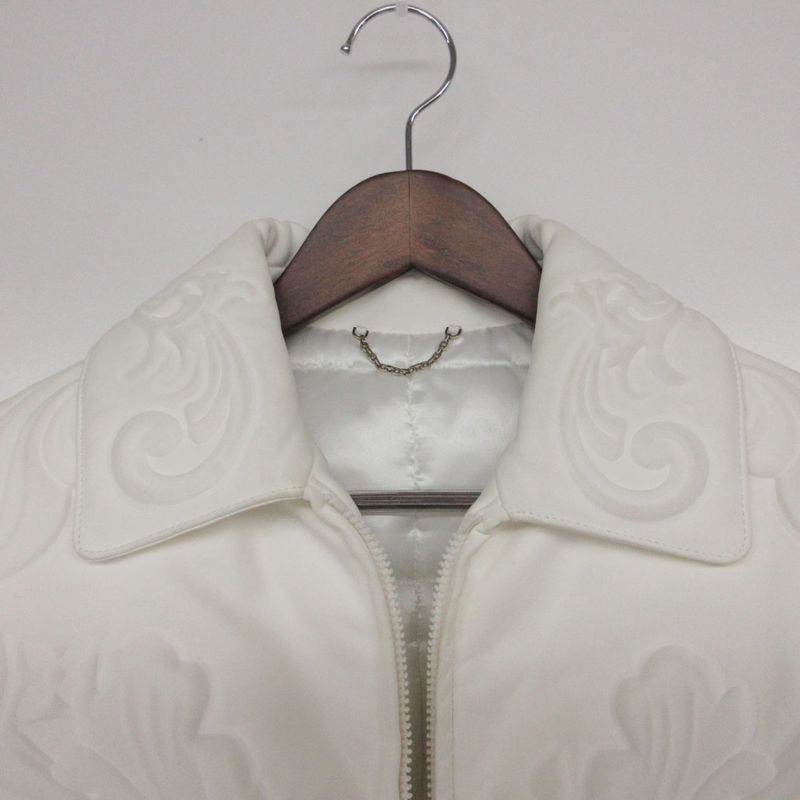 Louis Vuitton Jacket Ornament Leather Zip Up White