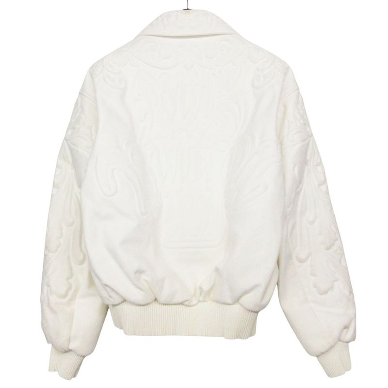 Louis Vuitton Jacket Ornament Leather Zip Up White