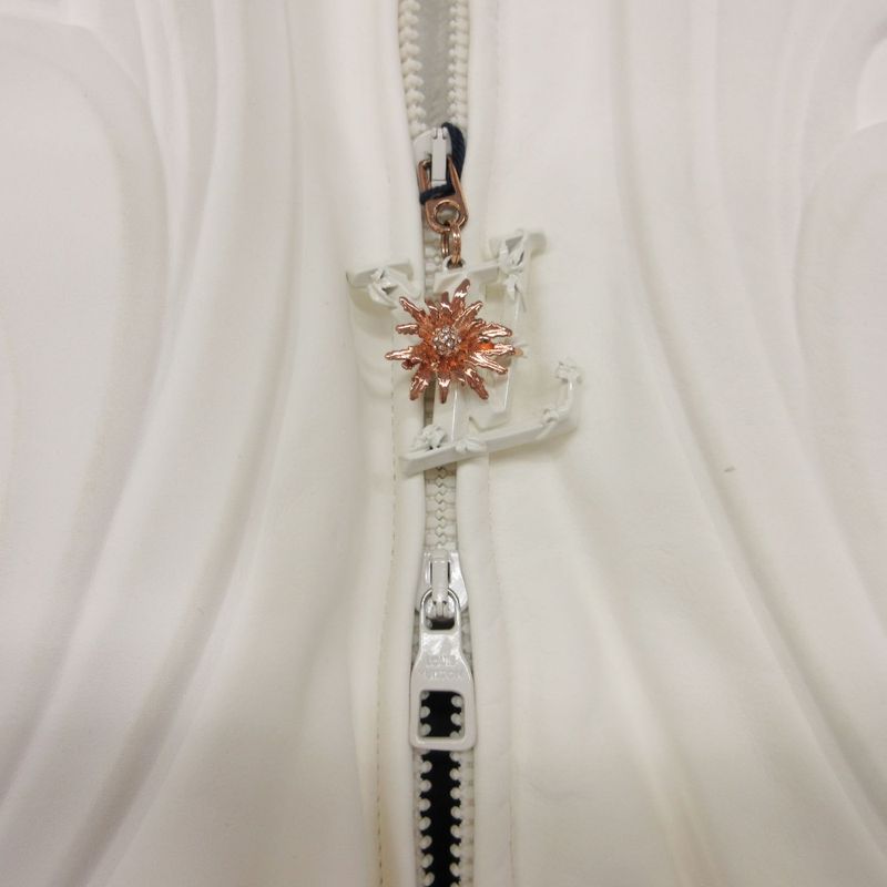 Louis Vuitton Jacket Ornament Leather Zip Up White