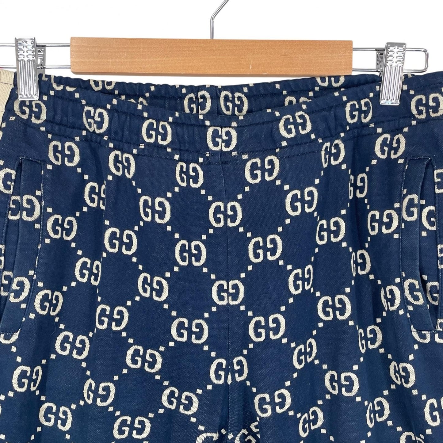 Gucci Technical Jersey GG Pattern SS Jogger Pants Cotton Navy — view 3