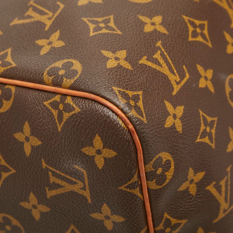 Louis Vuitton Monogram Keepall Bandouliere 55 Boston Bag Brown Leather