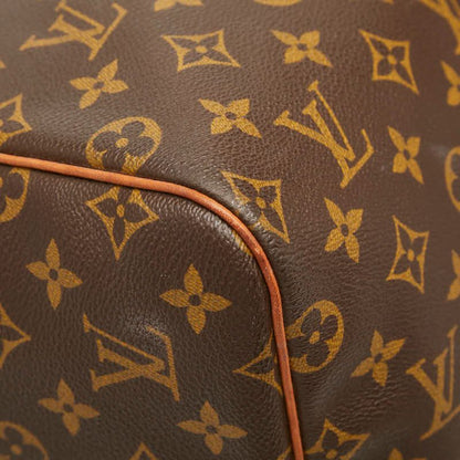 Louis Vuitton Monogram Keepall Bandouliere 55 Boston Bag Brown Leather