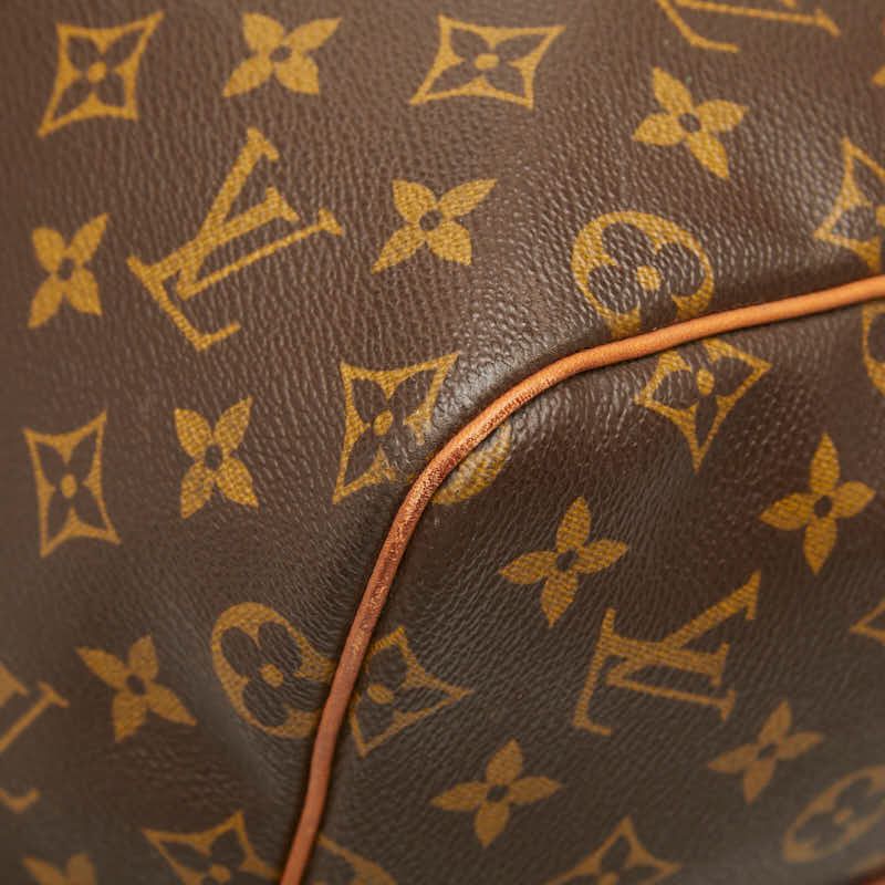 Louis Vuitton Monogram Keepall Bandouliere 55 Boston Bag Brown Leather