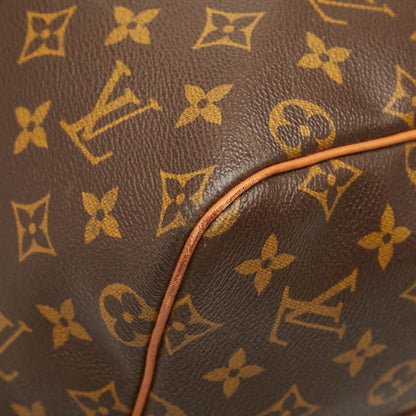 Louis Vuitton Monogram Keepall Bandouliere 55 Boston Bag Brown Leather