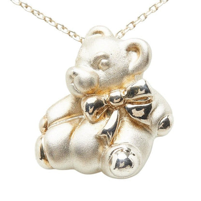 Tiffany & Co Bear Teddy Pendant Necklace Silver