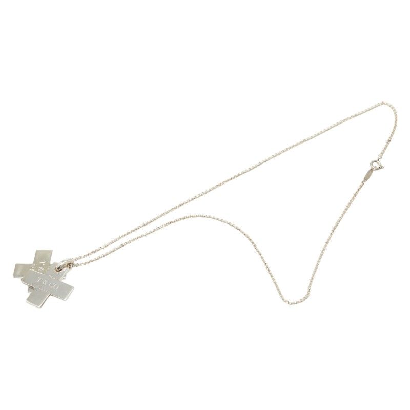 Tiffany & Co Double Cross Pendant Necklace Silver