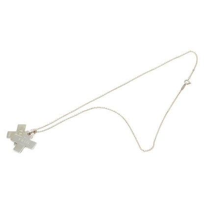 Tiffany & Co Double Cross Pendant Necklace Silver