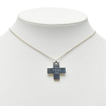 Tiffany & Co Double Cross Pendant Necklace Silver