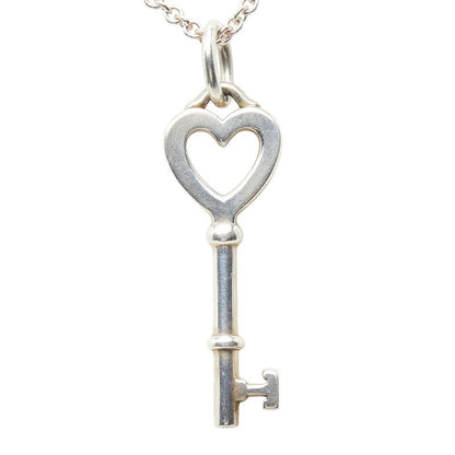Tiffany & Co Heart Key Motif Silver Necklace